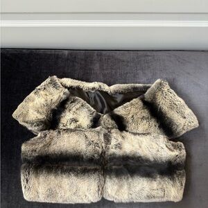 Real Fur Vest in Gray and black